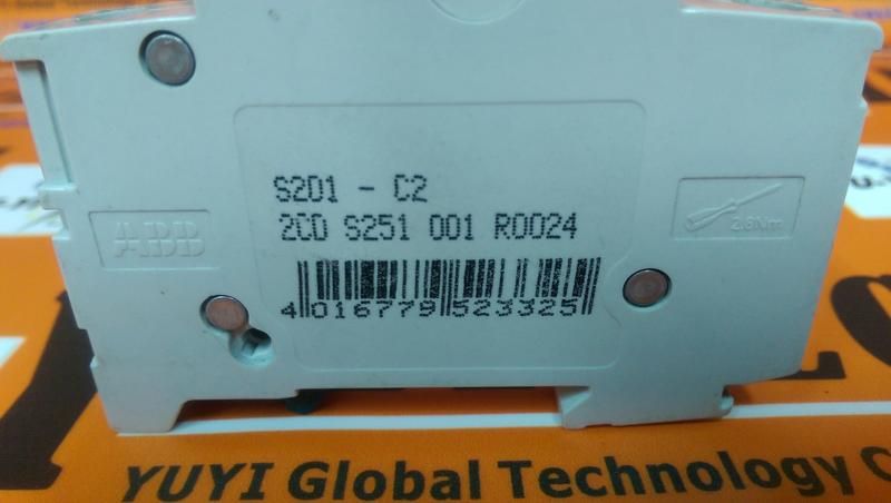 ABB S201-C2 Circuit Breaker 1-Pole - PLC DCS SERVO Control MOTOR POWER ...